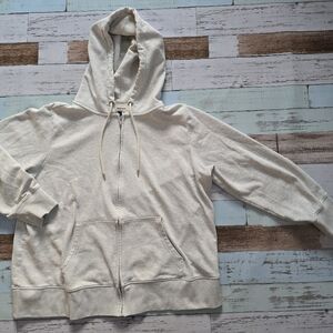 GAP Light Beige Hooded Zip Sweater